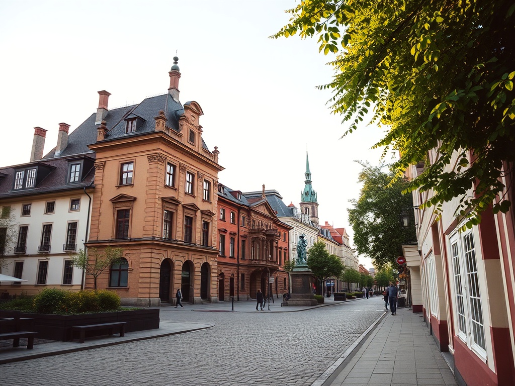 Panoramiczny widok na miasto Zielonka z zielonymi terenami i zabudowaniami.
